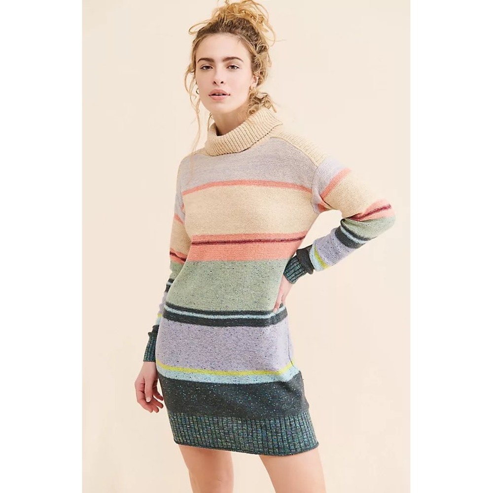 Daily Practice Keep it Cool Striped Open Back‎ Turtleneck Sweater size Small